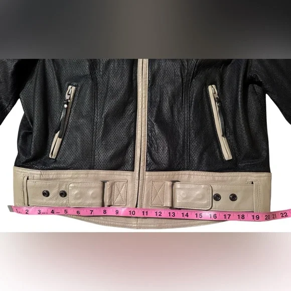 Harley Davidson Women's Cream White & Black Leather Jacket 97002-14W Size Large - Picture 4 of 13